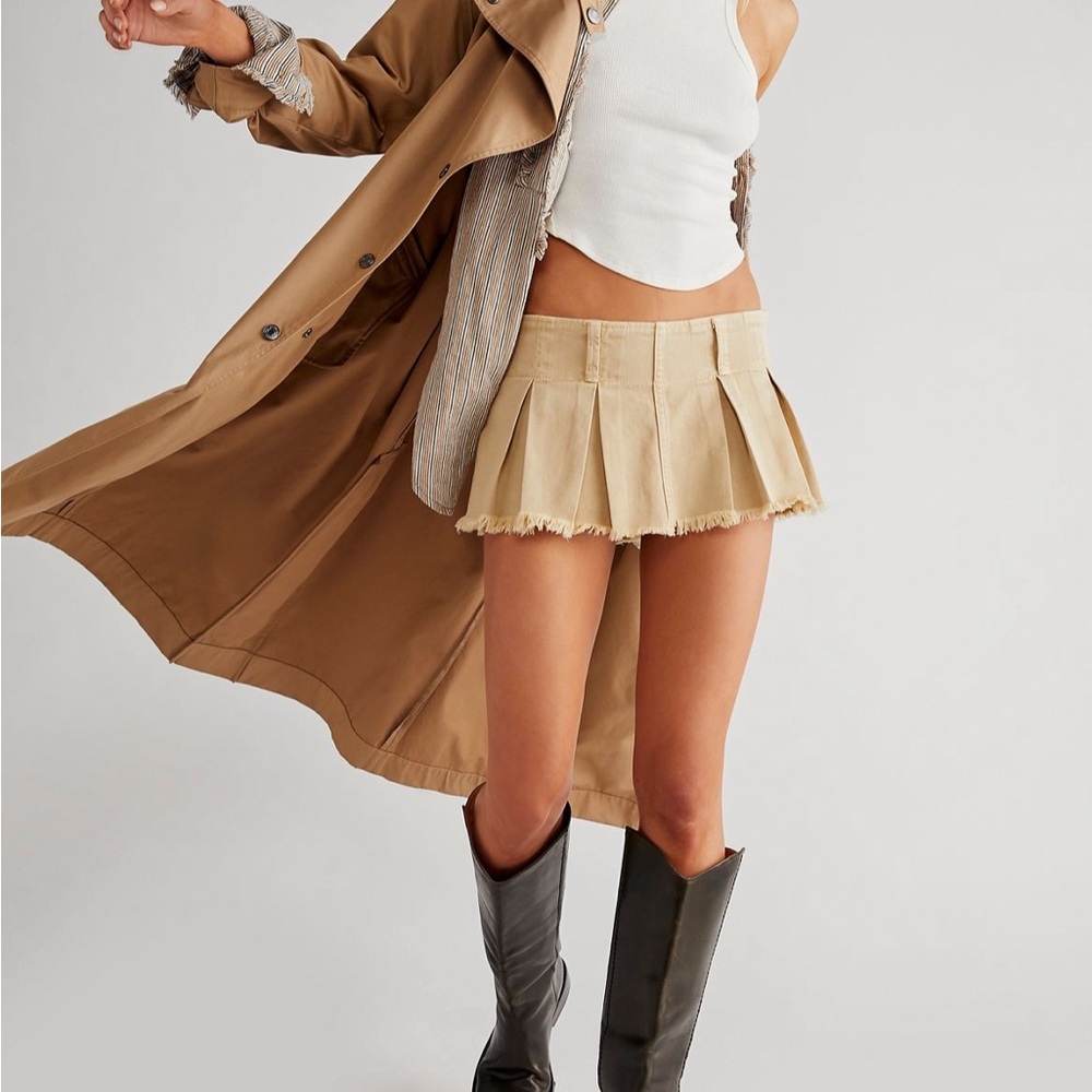 Free people pleated micro mini skirt